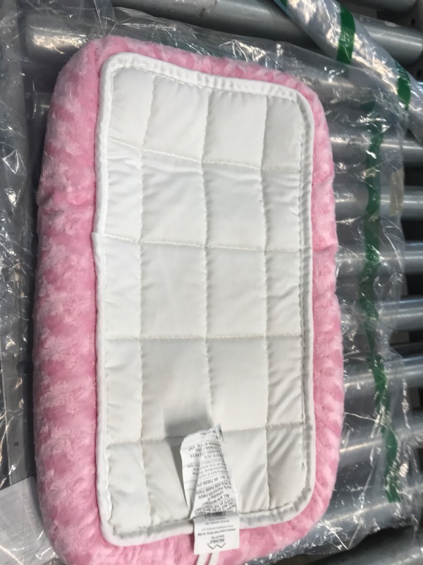Photo 2 of 18L-Inch Pink Dog Bed or Cat Bed w/ Comfortable Bolster | Ideal for "Toy" Dog Breeds & Fits an 18-Inch Dog Crate | Easy Maintenance Machine Wash & Dry