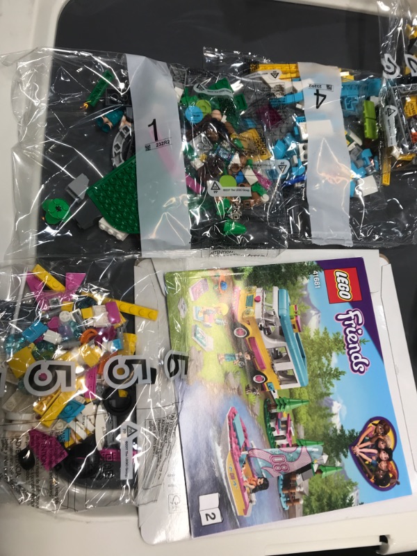 Photo 2 of **MISSING PARTS PREVIOUSLY OPENED** LEGO Friends Forest Camper Van and Sailboat 41681 Building Kit; Forest Toy; New 2021 (487 Pieces) Frustration-Free Packaging