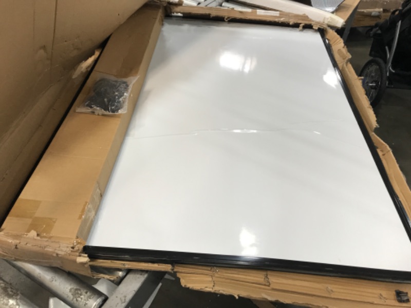 Photo 2 of **DAMAGED MISSING PARTS** KAIZEN Mobile Whiteboard - Flippable rolling dry erase board - White & magnetic double-sided writing surface - Portable presentation supplies, lockable wheels, comes with accessories- Size: 48x36"