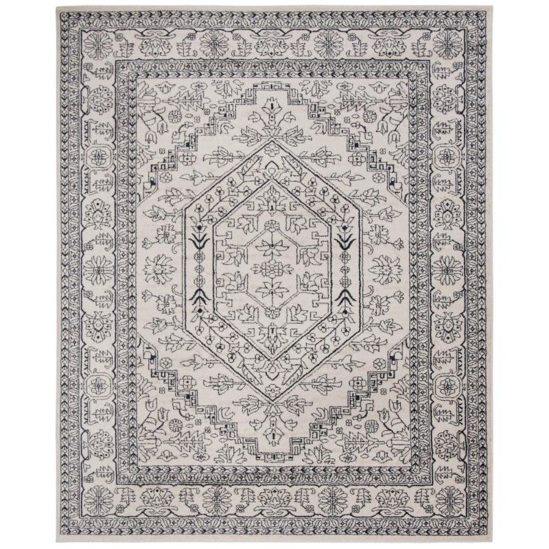 Photo 1 of ADR108R-9 9 X 12 Ft. Adirondack Power Loomed Rectangle Area Rug, Ivory & Navy
