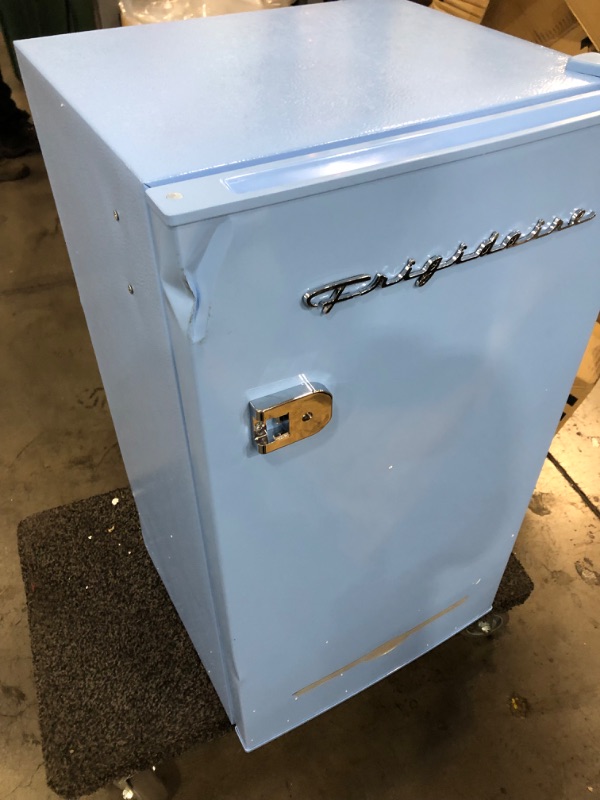 Photo 12 of Frigidaire EFR376-BLUE 3.2 Cu Ft Blue Retro Bar Fridge with Side Bottle Opener
