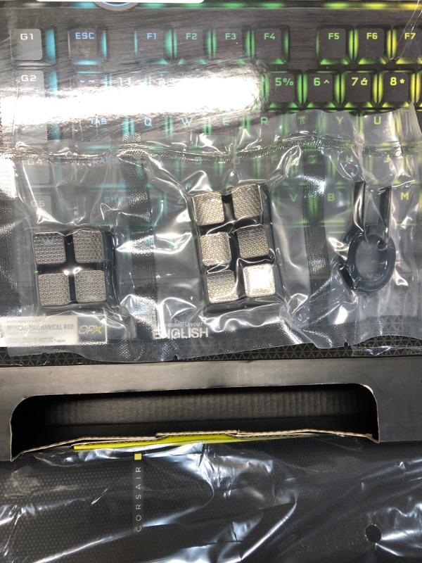 Photo 1 of Corsair K100 RGB Optical-Mechanical Gaming Keyboard - Corsair OPX RGB Optical-Mechanical Keyswitches - AXON Hyper-Processing Technology for 4X Faster Throughput - 44-Zone RGB LightEdge Optical Gaming Keyboard