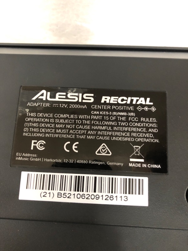 Photo 4 of Alesis Recital – 88 Key Digital Piano Keyboard with Semi Weighted Keys, 2x20W Speakers, 5 Voices, Split, Layer and Lesson Mode, FX and Piano Lessons
