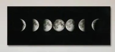 Photo 1 of 24 in. x 63 in. "Moon" Frameless Free Floating Tempered Glass Panel Graphic Art
