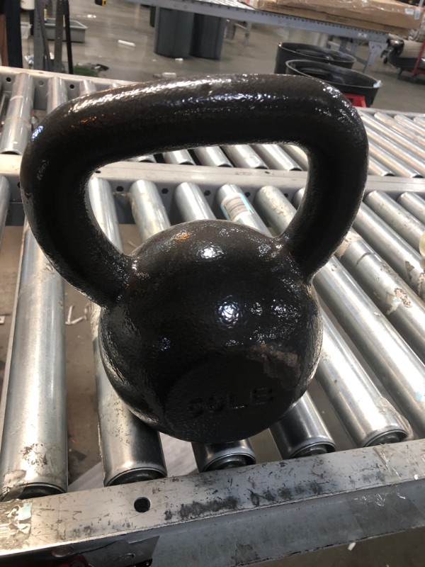 Photo 2 of Amazon Basics Cast Iron Kettlebell - 45 Pounds, Black
