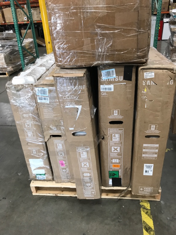 Photo 1 of MIXED PALLET OF DAMAGED TVS**NO REFUNDS**NON FUNCTIONAL SET OF 6**