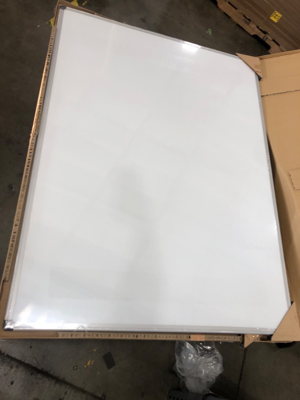 Photo 3 of **DAMAGED* Amazon Basics Magnetic Dry Erase White Board, 35 x 47-Inch Whiteboard - Silver Aluminum Frame 35" x 47" Magnetic, Aluminum Frame