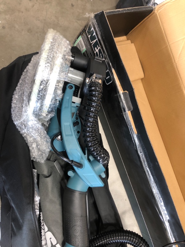 Photo 2 of **MISSING PARTS** Drywall Sander, WESCO 6.5-Amp Electric Drywall Sander with Automatic Vacuum System, 6 Variable Speed, Extendable Aluminum Handle, LED Light, Dust Hose, 12-Piece Sanding Discs
