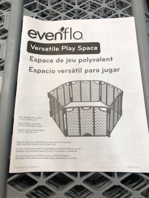 Photo 3 of Evenflo Versatile Play Space adjustable (Cool Gray)