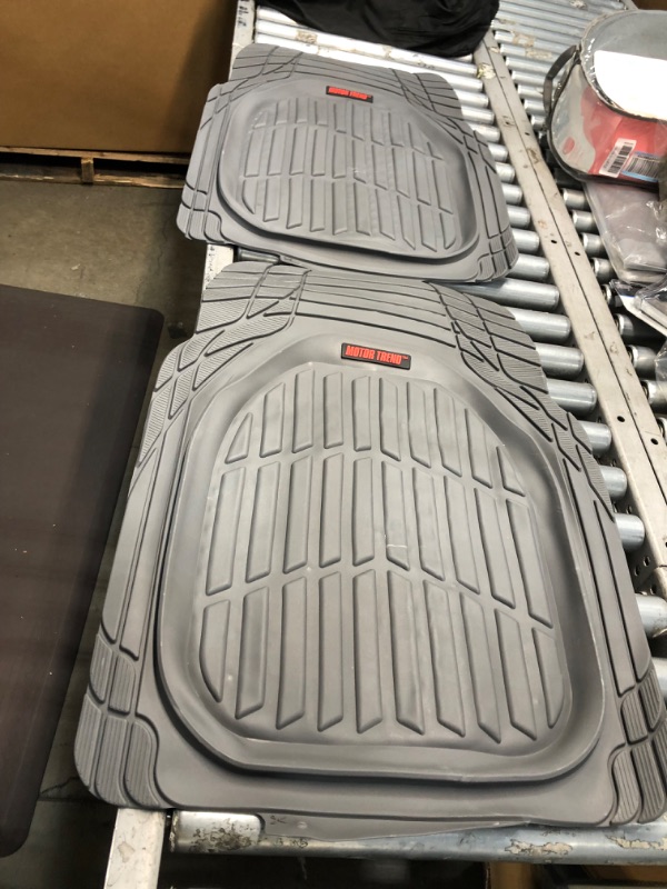 Photo 1 of Motor Trend Front  Seat Mats FlexTough Tortoise - Heavy Duty Rubber Floor Mats for Car SUV Van & Truck - All Weather Protection - Deep Dish Mats Gray