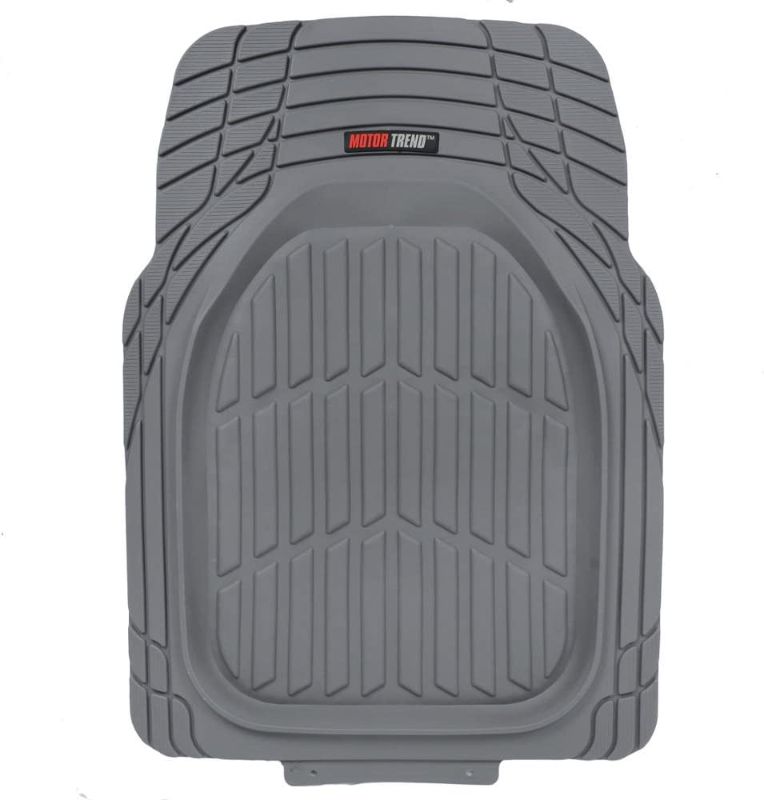 Photo 1 of Motor Trend Front  Seat Mats FlexTough Tortoise - Heavy Duty Rubber Floor Mats for Car SUV Van & Truck - All Weather Protection - Deep Dish Mats Gray