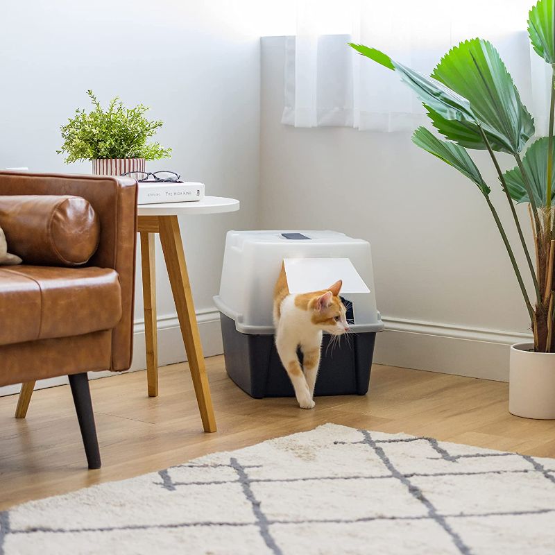 Photo 1 of  Large Hooded Cat Litter Box with Front Door Flap
