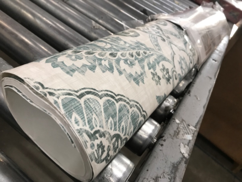 Photo 1 of **MINOR DAMAGE** NuWallpaper NU1702 Kensington Damask Peel & Stick Wallpaper, Blue
