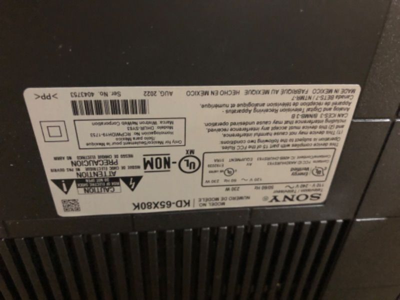 Photo 1 of **MISSING ACCESSORIES** Sony - 65" Class X80K Series LED 4K HDR Smart Google TV
