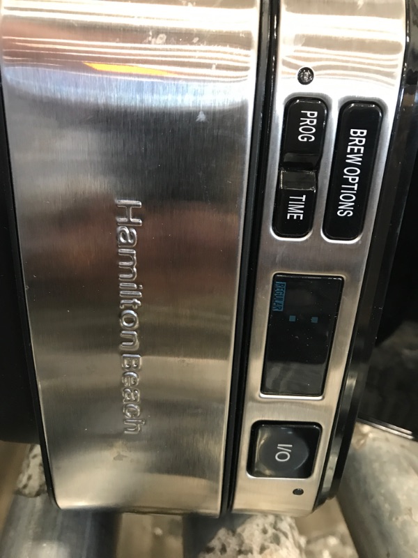 Photo 3 of **MISSING PARTS** Hamilton Beach Programmable Coffee Maker, 12 Cups, Front Access Easy Fill, Pause & Serve, 3 Brewing Options, Black (46310)
