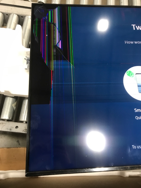 Photo 3 of **DAMAGE TO SCREEN REVIEW PHOTOS** SAMSUNG 50-Inch Class Crystal 4K UHD AU8000 Series HDR, 3 HDMI Ports, Motion Xcelerator, Tap View, PC on TV, Q Symphony, Smart TV with Alexa Built-In (UN50AU8000FXZA, 2021 Model) 50-Inch TV Only