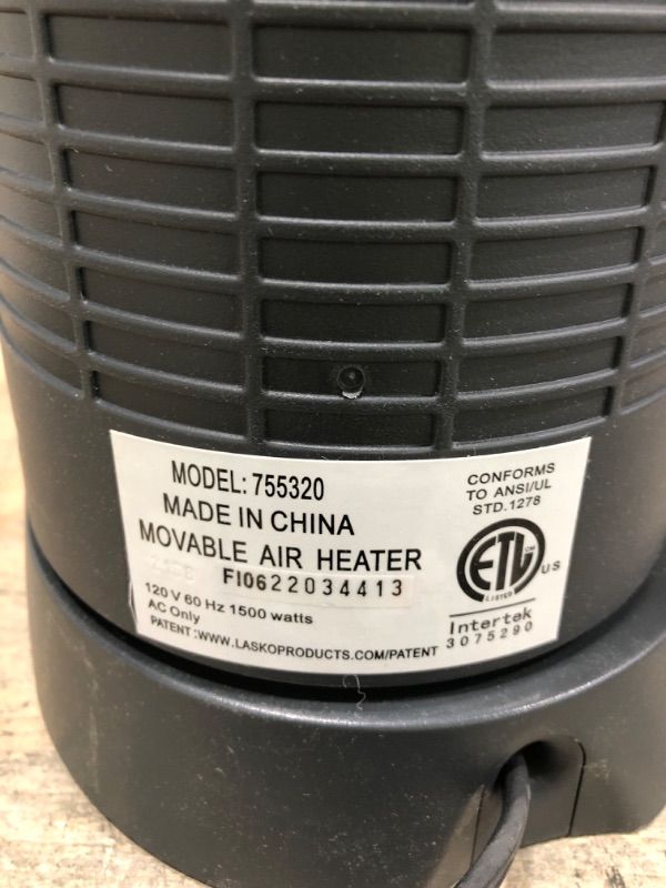 Photo 3 of Lasko 755320 Ceramic Space Tower Heater