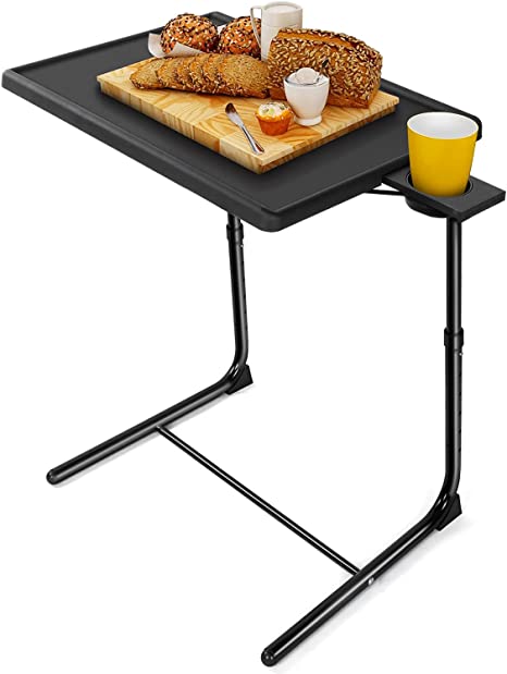 Photo 2 of LORYERGO TV Tray - TV Table, Adjustable Tray for Eating, Folding Table Trays, w/6 Height & 3 Tilt Angle, w/Cup Holder, Dinner Tray for Eating on Couch, Laptop Tray for Bed & Couch