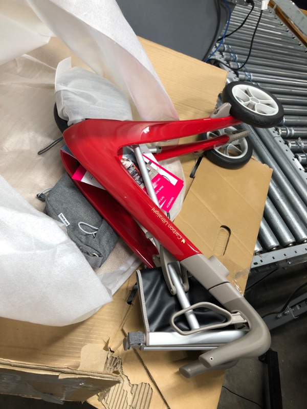 Photo 2 of byACRE Carbon Ultralight Rollator Walker with Organizer Bag, red, Regular Track red compact track