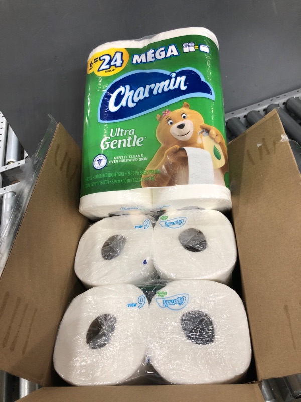 Photo 1 of 3 pack - Charmin Ultra Gentle Toilet Paper, 6 Mega Rolls = 24 Regular Rolls
