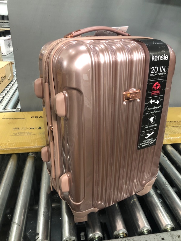 Photo 2 of kensie Women's Alma Hardside Spinner Luggage, Rose Gold, Carry-On 20-Inch
