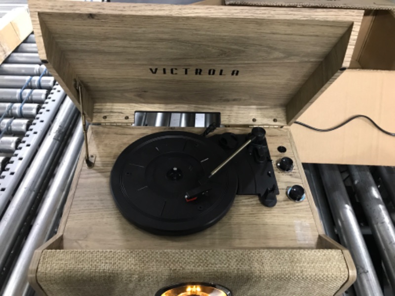 Photo 3 of Victrola's 4-in-1 Highland Bluetooth Record Player with 3-Speed Turntable with FM Radio (VTA-330B-FOT)
