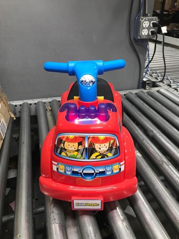 Photo 2 of  Kids Ride On Fire Truck Car, Battery Powered 6V Electric Vehicle w/ Horn, Siren, Music & Headlights, Kids Motorized Firefighter Car for Boys & Girls