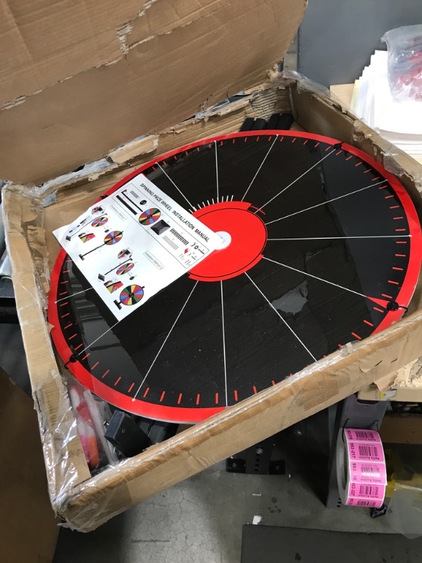 Photo 3 of 24 Inch Spinning Wheel, 14 Slots Color Prize Wheel with Dry Erase Markers and Eraser, Spin Wheel For Prizes with Stand - Tabletop or Floor, Wheel of Fortune Game for Carnival, Game Casino & Trade Show 24 Inch - #1 Best Selling Prize Wheel