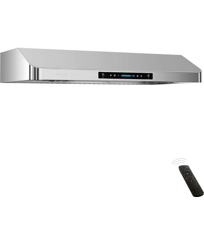 Photo 1 of IKTCH 36 Inch Under Cabinet Range Hood with 900-CFM, 4 Speed Gesture Sensing&Touch Control Panel, Stainless Steel Kitchen Vent with 3 Pcs Baffle Filters(IKC01-36)