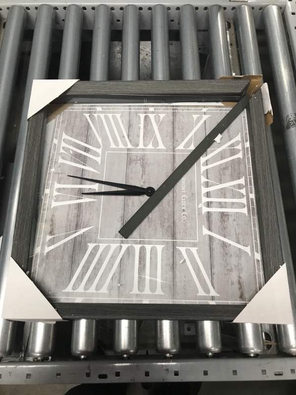 Photo 2 of 18" Rustic Greywash Square Wall Clock