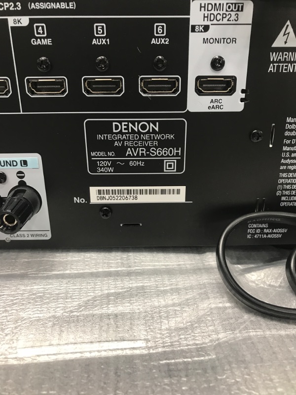 Photo 5 of Denon AVR-S660H 5.2 Ch AVR - 75 W/Ch (2021 Model), Advanced 8K Upscaling, 3D Audio - Dolby TrueHD, DTS:HD Master & More, Wireless Streaming, Built-in HEOS, Alexa (Discontinued by Manufacturer)
**Tested**