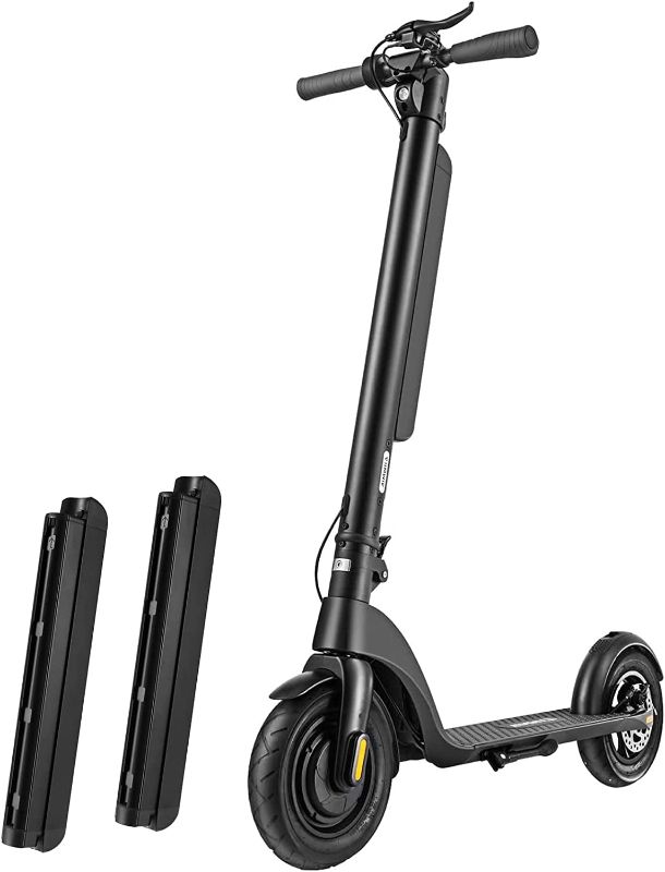 Photo 2 of Electric Scooter, Aimwild E Scooter for Adults, Max Range 2*21 Miles, Max Speed 18.6 MPH, Three Riding Modes, 10” Thickened Tires for max Climbing Angle 30°, Foldable and Portable AES-1
