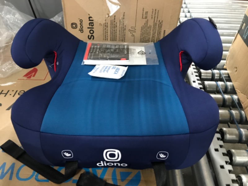 Photo 2 of Diono Solana 2 XL, Dual Latch Connectors, Lightweight Backless Belt-Positioning Booster Car Seat, 8 Years 1 Booster Seat, Blue 2019 LATCH Connect Single Blue