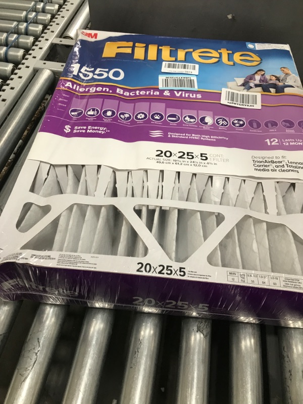 Photo 2 of 3M - 2001DC-6 Filtrete Ultra Allergen Reduction FPR9 Air Furnace Filter 16" X 25" X 1" (1-Pack) White
