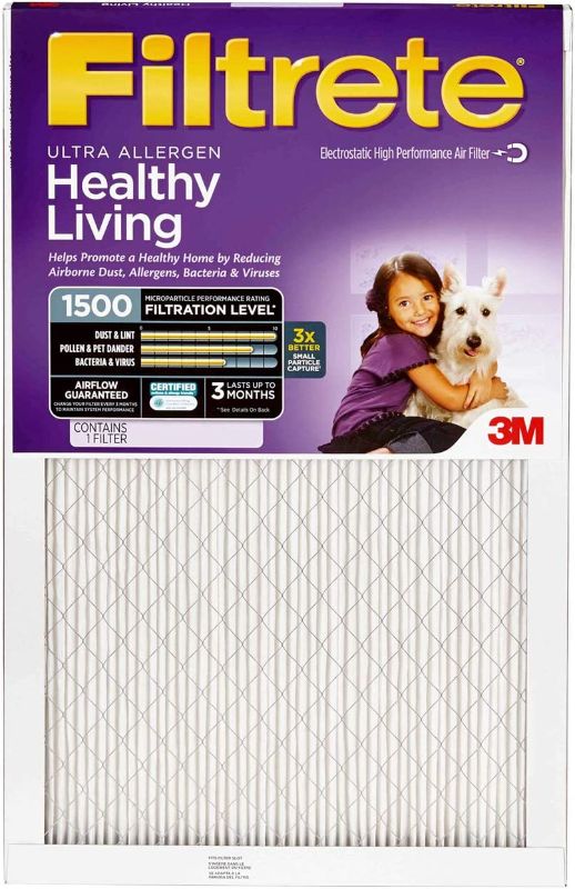 Photo 1 of 3M - 2001DC-6 Filtrete Ultra Allergen Reduction FPR9 Air Furnace Filter 16" X 25" X 1" (1-Pack) White
