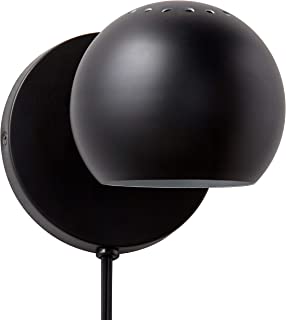 Photo 1 of Amazon Brand – Rivet Mid Century Modern Wall Mounted Plug-In Sconce Light, 7.25"H, Matte Black