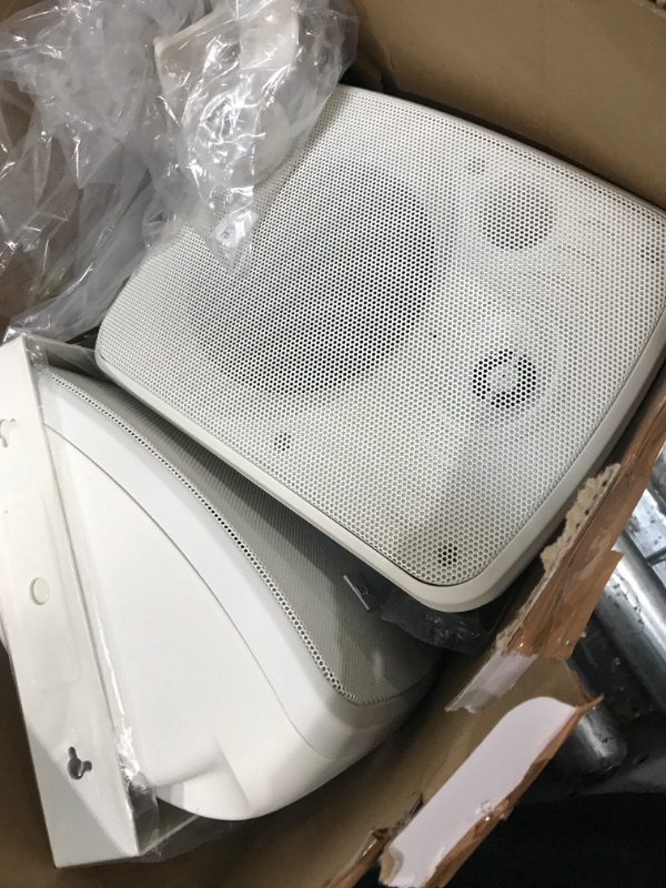 Photo 1 of Pyle Outdoor Waterproof Wireless Bluetooth Speaker - 5.25 Inch Pair 2-Way Weatherproof Wall/Ceiling Mounted Dual Speakers w/Heavy Duty Grill, Universal Mount, Patio, Indoor Use PDWR54BTW (White) White 5.25 in 600 Watt