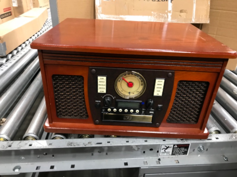 Photo 4 of "PARTS ONLY"----Victrola 8-in-1 Bluetooth Record Player & Multimedia Center, Built-in Stereo Speakers - Turntable, Wireless Music Streaming, Real Wood | Mahogany
