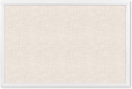 Photo 1 of U Brands Farmhouse Linen Bulletin Board, 30 x 20 Inches, White Wood Frame (2074U00-01)
