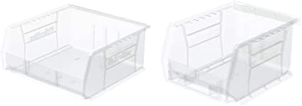 Photo 1 of Akro-Mils - 30235SCLAR 30235 AkroBins Plastic Storage Bin Hanging Stacking Containers, Clear, (4-Pack)