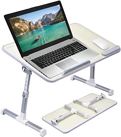 Photo 1 of [Large Size] Neetto TB101L Adjustable Laptop Bed Table, Portable Standing Desk, Foldable Sofa Breakfast Tray, Notebook Stand Reading Holder for Couch Floor Kids - Honeydew
