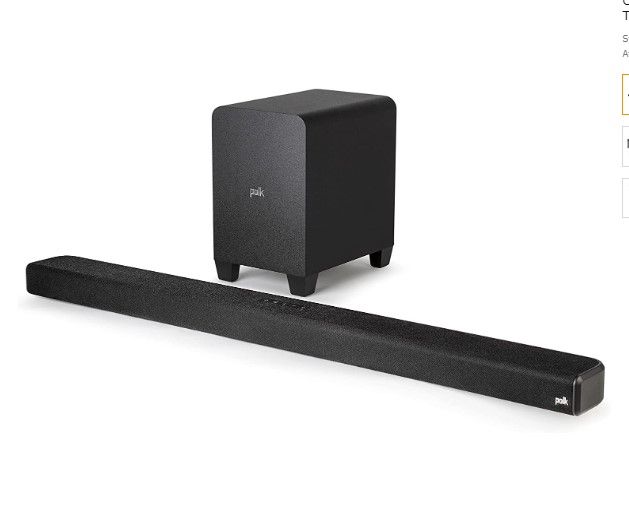 Photo 1 of Polk Audio Signa S4 Ultra-Slim Sound Bar for TV with Wireless Subwoofer, Dolby Atmos 3D Surround Sound, Compatible with 8K, 4K, HD TV, eARC and Bluetooth, Black
