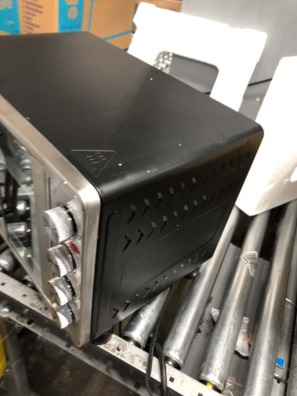 Photo 1 of DAMAGED ITEM
Elite Gourmet ETO-4510M French Door 47.5Qt, 18-Slice Convection Oven 4-Control Knobs, Bake Broil Toast Rotisserie Keep Warm, Includes 2 x 14" Pizza Racks, Stainless Steel 18-Slice, 45L With Rotisserie and Convection