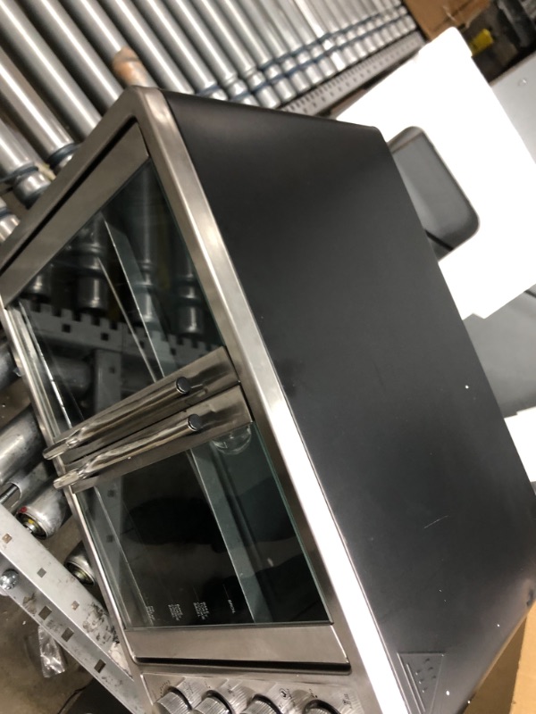 Photo 1 of DAMAGED ITEM
Elite Gourmet ETO-4510M French Door 47.5Qt, 18-Slice Convection Oven 4-Control Knobs, Bake Broil Toast Rotisserie Keep Warm, Includes 2 x 14" Pizza Racks, Stainless Steel 18-Slice, 45L With Rotisserie and Convection