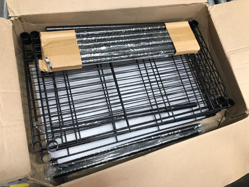 Photo 2 of Amazon Basics 4-Shelf Adjustable, Heavy Duty Storage Shelving Unit (350 lbs loading capacity per shelf), Steel Organizer Wire Rack, Black