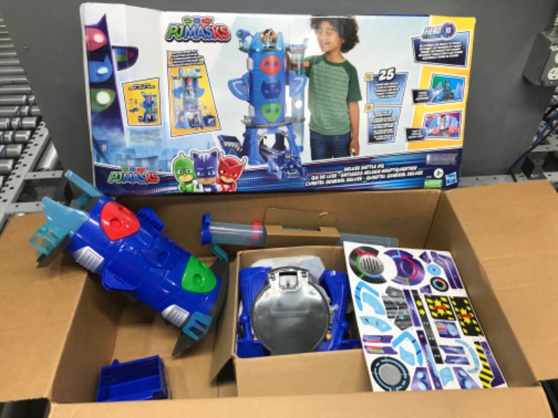 Photo 2 of PJ Masks Deluxe Battle HQ Playset, Preschool Toys, Playset with 2 Action Figures, Cat-Car Toy, and More, Playsets for Boys and Girls