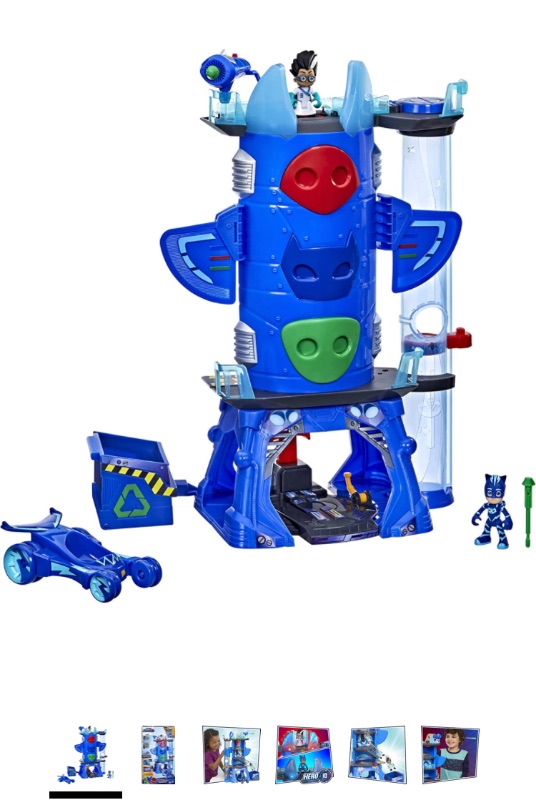 Photo 1 of PJ Masks Deluxe Battle HQ Playset, Preschool Toys, Playset with 2 Action Figures, Cat-Car Toy, and More, Playsets for Boys and Girls