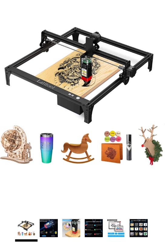 Photo 1 of Latitool F50 Laser Engraver, 50W Laser Engraving Cutting Machine for Multi-Material,5.5~7.5W Laser Power, Compressed Spot CNC Carving DIY Laser Master, Maximum Engraving Pattern 410x410mm