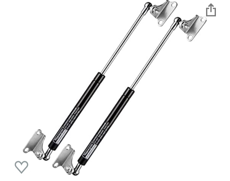 Photo 1 of 20 Inch 150 lb/667N Per Gas Shock Strut Spring for RV Bed Boat Bed Cover Door Lids Floor Hatch Door Shed Window and Other Custom Heavy Duty Project, a Set of 2 with L Mounts Vepagoo