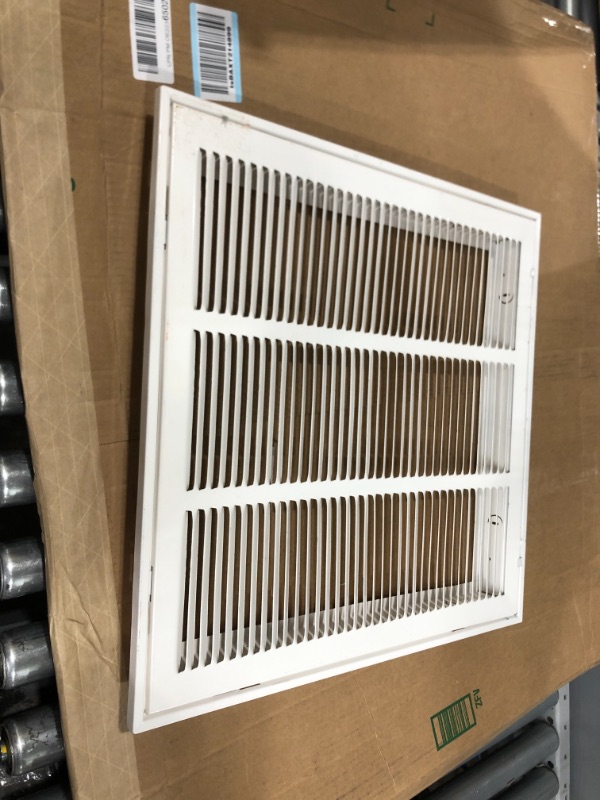 Photo 2 of 24"W x 20"H [Duct Opening Measurements] Filter Included Steel Return Air Filter Grille [Removable Door] for 1" Filters, Vent Cover Grill, White, Outer Dimensions: 26 5/8"W X 22 5/8"H for 24x20 Opening Duct Opening Size: 24"x20"